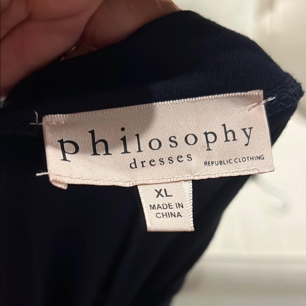 Philosophy Blue V-Neck Short Sleeve Maxi Dress size XL - Picture 7 of 7
